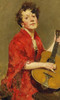 Girl With Guitar By William Merritt Chase By William Merritt Chase