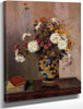 Bouquet Of Flowers Chrysanthemums In A China Vase By Theodore Robinson