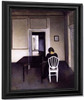 Interior With Ida In A White Chair By Vilhelm Hammershoi By Vilhelm Hammershoi