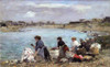 Laundresses On The Banks Of The Touques 1 By Eugene Louis Boudin