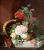 A Still Life Of Flowers In A Glass Epergne On A Marble Ledge By Eloise Harriet Stannard