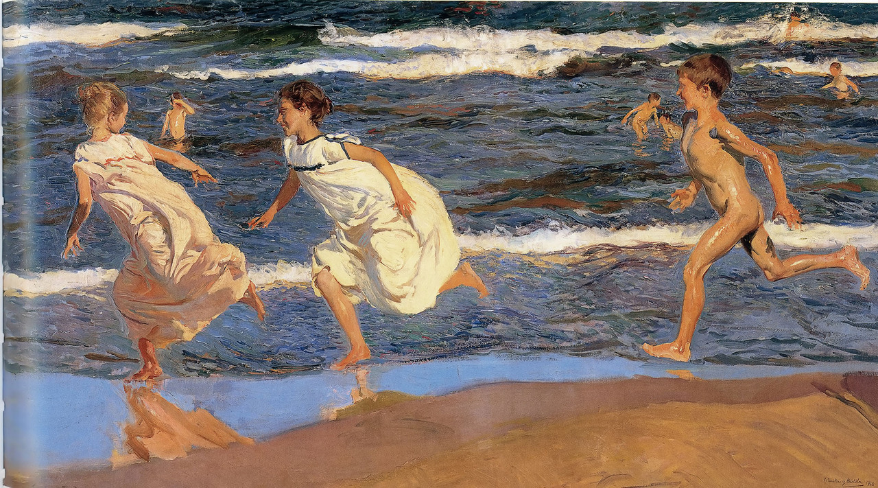 Running Along The Beach Joaquin Sorolla
