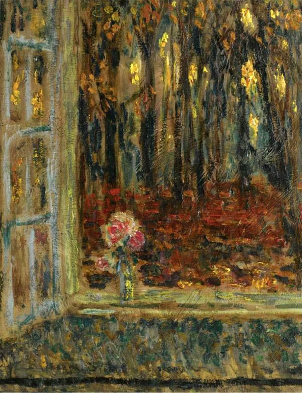 Henri le Sidaner、超希少画・海外レゾネ、新品高級額・額装付 The Window In Autumn By Henri Le Sidaner Art Reproduction from