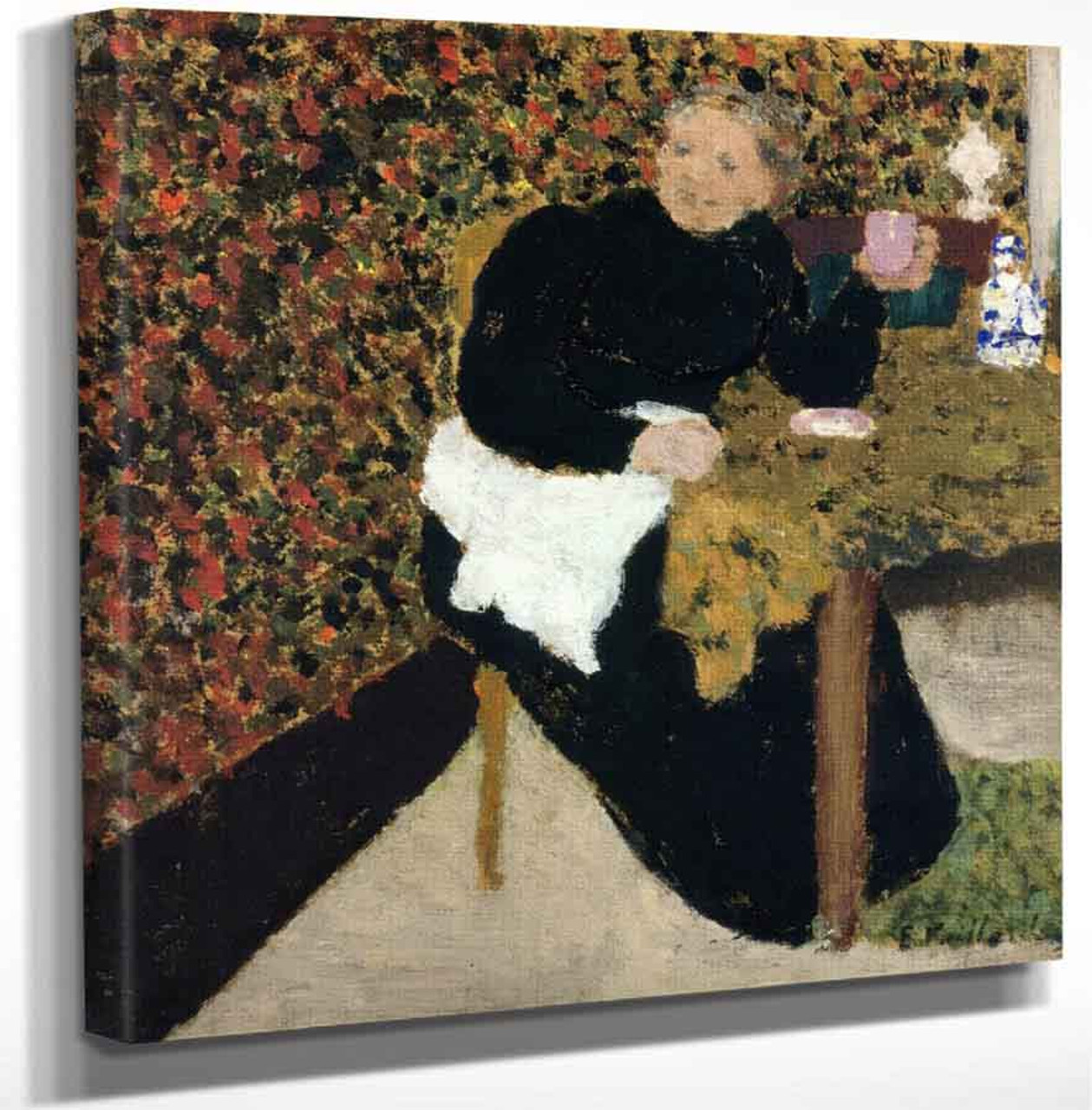 Madame Vuillard With A Pink Cup By Edouard Vuillard