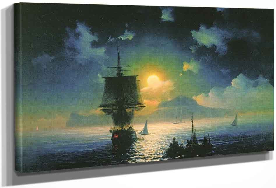 A Lunar Night On Capri By Ivan Constantinovich Aivazovsky Print or