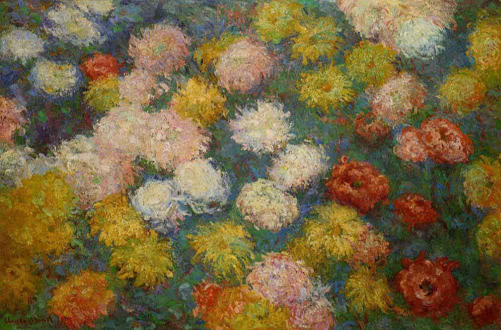 Chrysanthemums2 By Claude Oscar Monet Print or Oil Painting