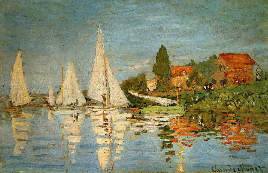 Regatta At Argenteuil By Claude Oscar Monet Print or Oil Painting