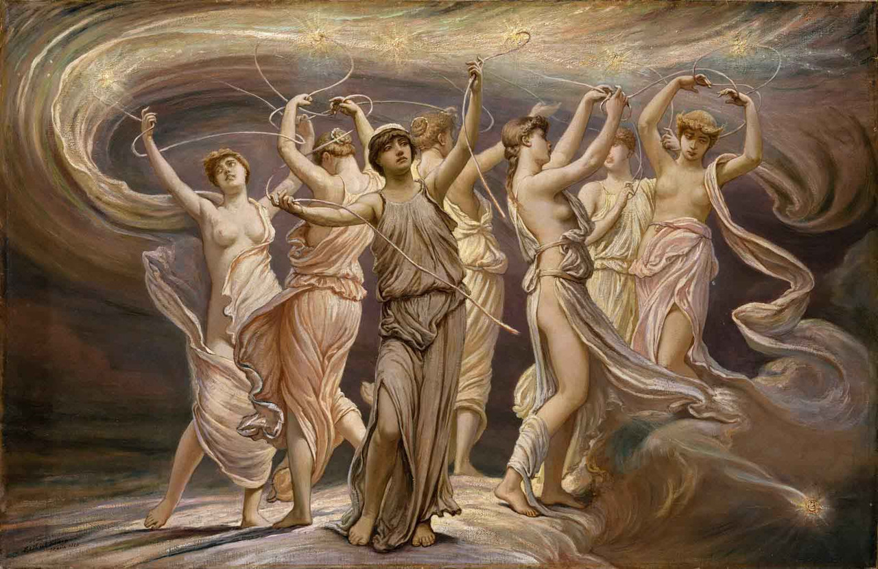 THE PLEIADES 水彩画 1860年代 The Pleiades By Elihu Vedder Print or Oil Painting Reproduction