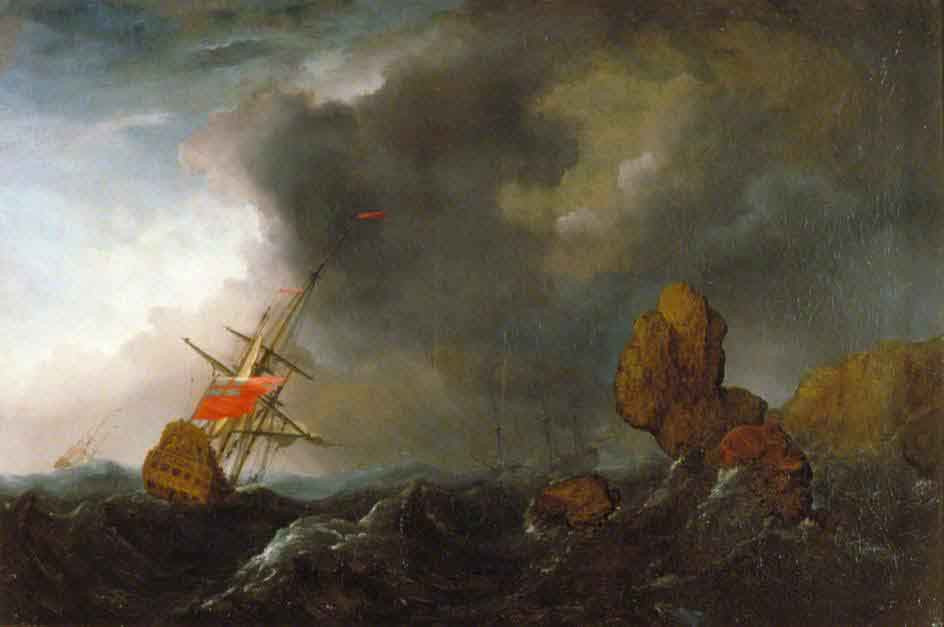 Two Ships In Distress By Willem Van De Velde The Younger Print or