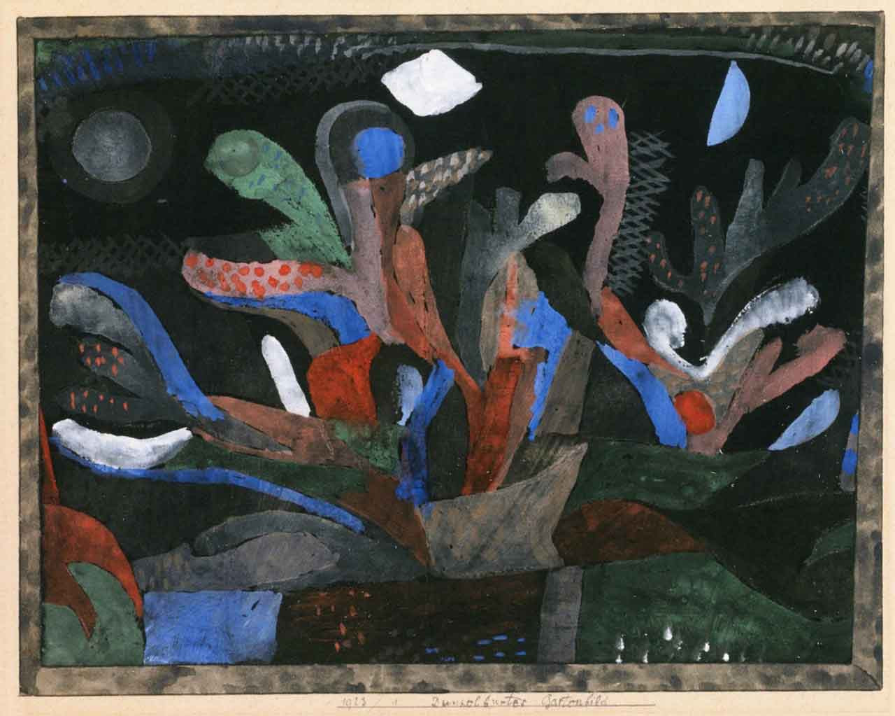 Picture Of A Garden In Dark Colors By Paul Klee Print or Painting