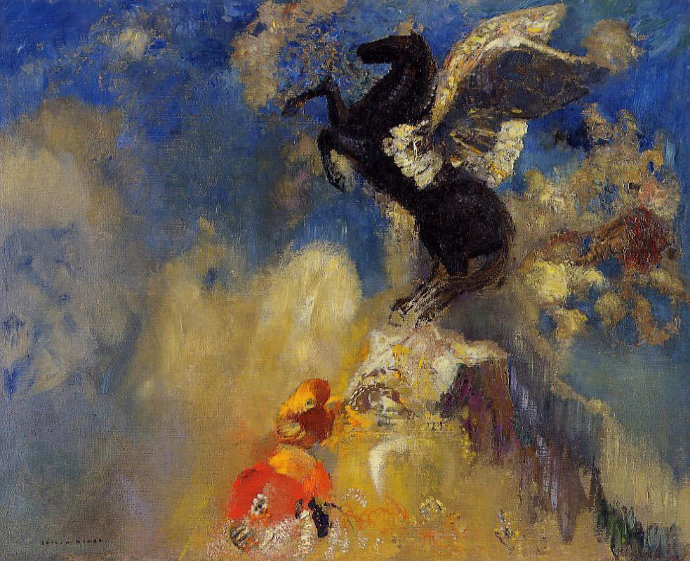 The Black Pegasus By Odilon Redon Print or Painting Reproduction