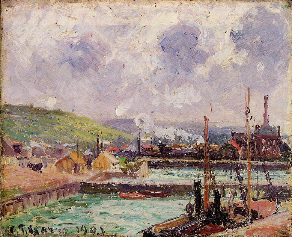 View Of Duquesne And Berrigny Basins In Dieppe By Camille Pissarro
