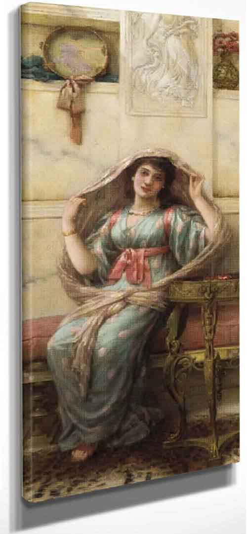 A Seated Young Lady By Emile Eisman Semenowsky Art Reproduction from Cutler Miles.