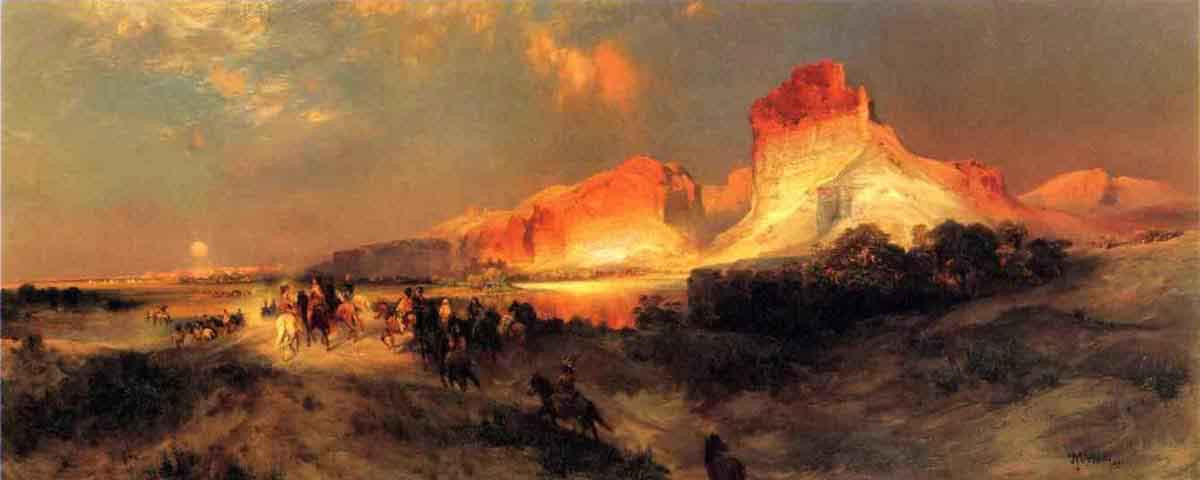 Green River Cliffs, Wyoming By Thomas Moran Art Reproduction from