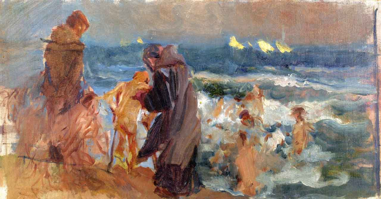 Sad Inheritance (Sketch) By Joaquin Sorolla Y Bastida(Spanish, 1863 ...
