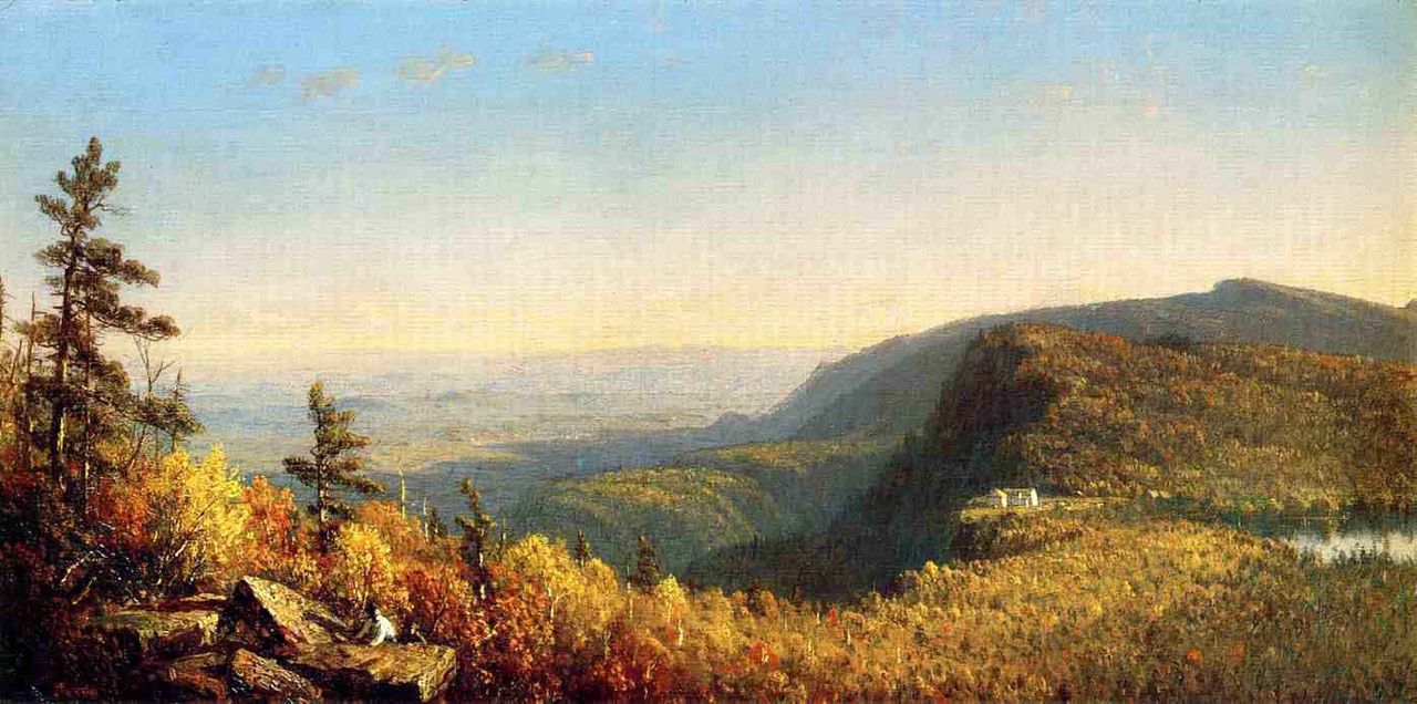 絵画 valley The Catskill Mountain House By Sanford Robinson Gifford