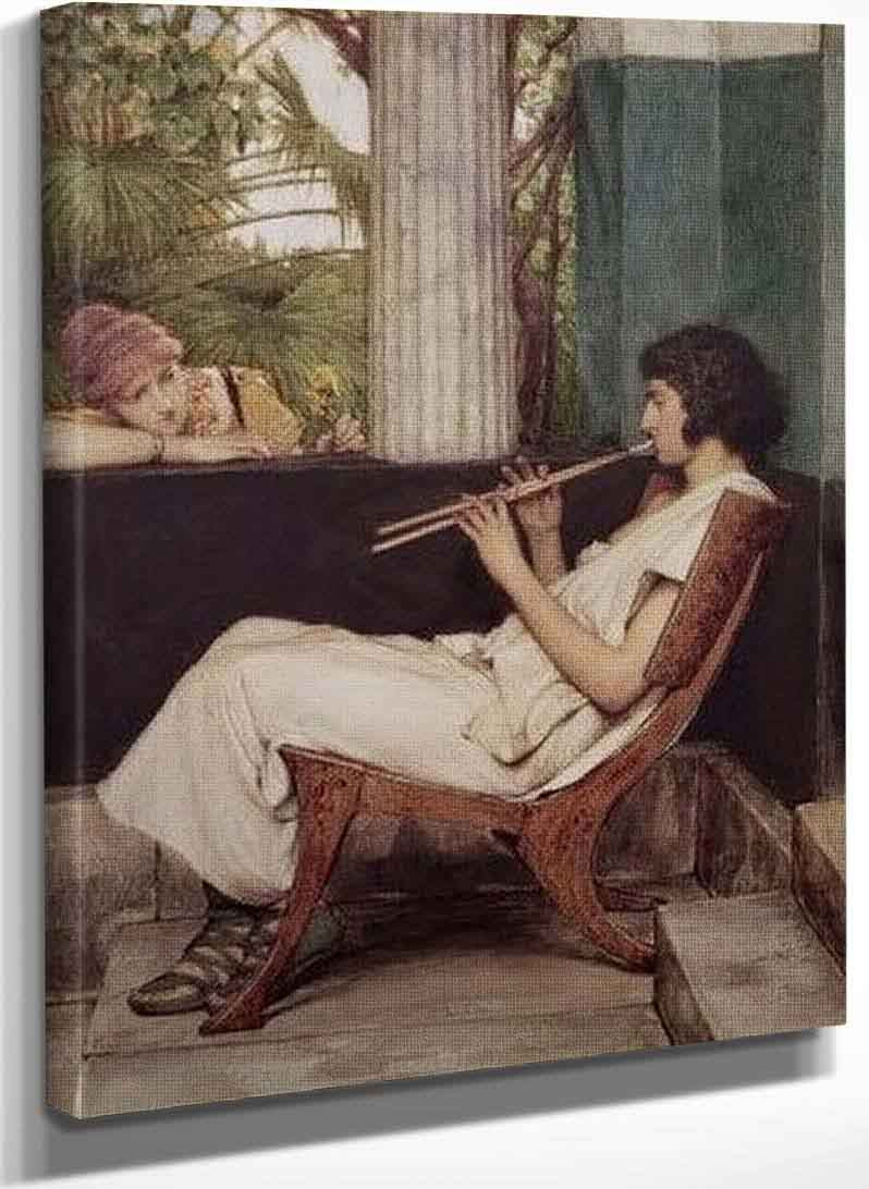 アート・デザイン・音楽 SIR LAWRENCE ALMA TADEMA Music Has Charms (Also Known As The Flute Player) By Sir Lawrence