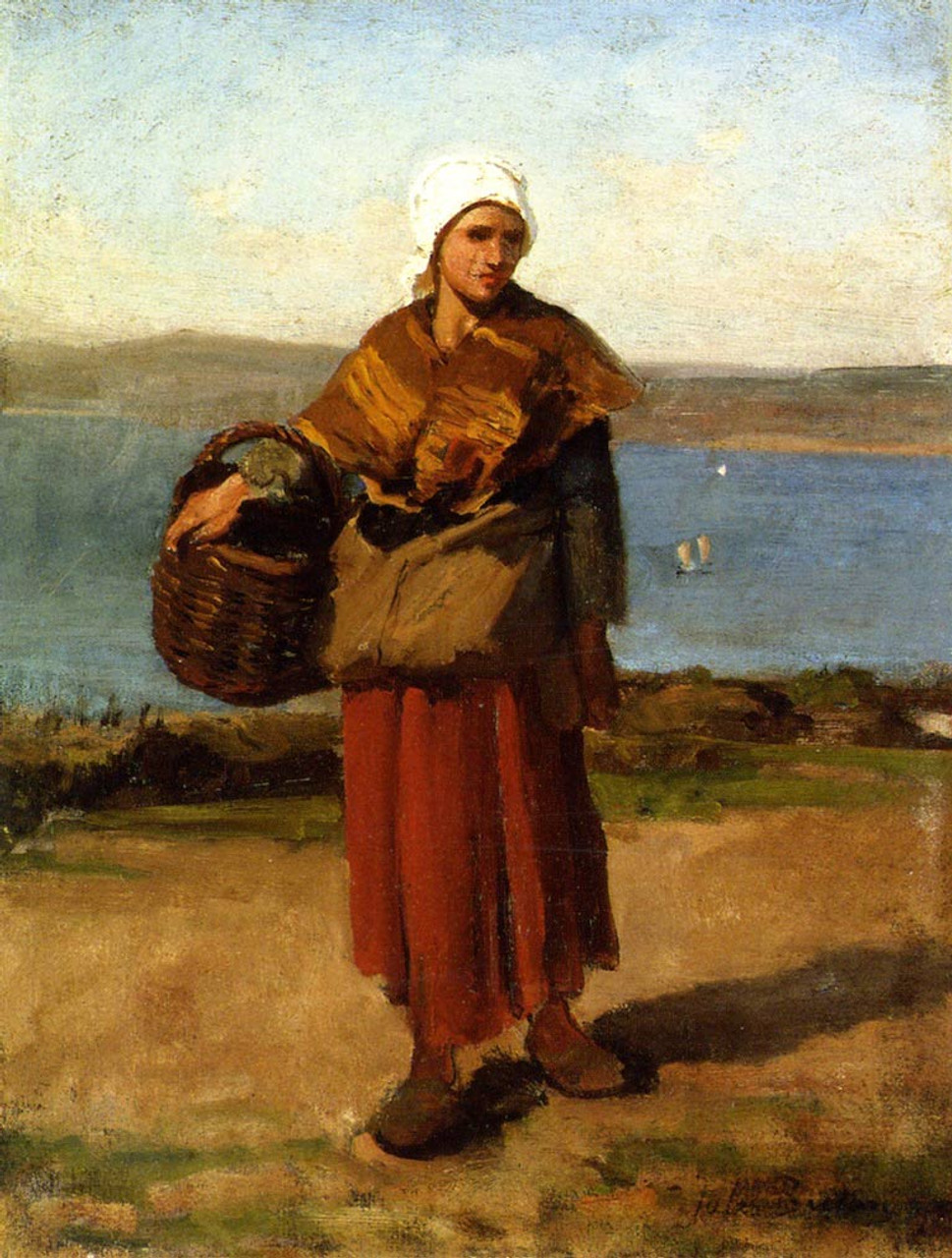 Fisherwoman, Douarnenez By Jules Adolphe Breton Art Reproduction