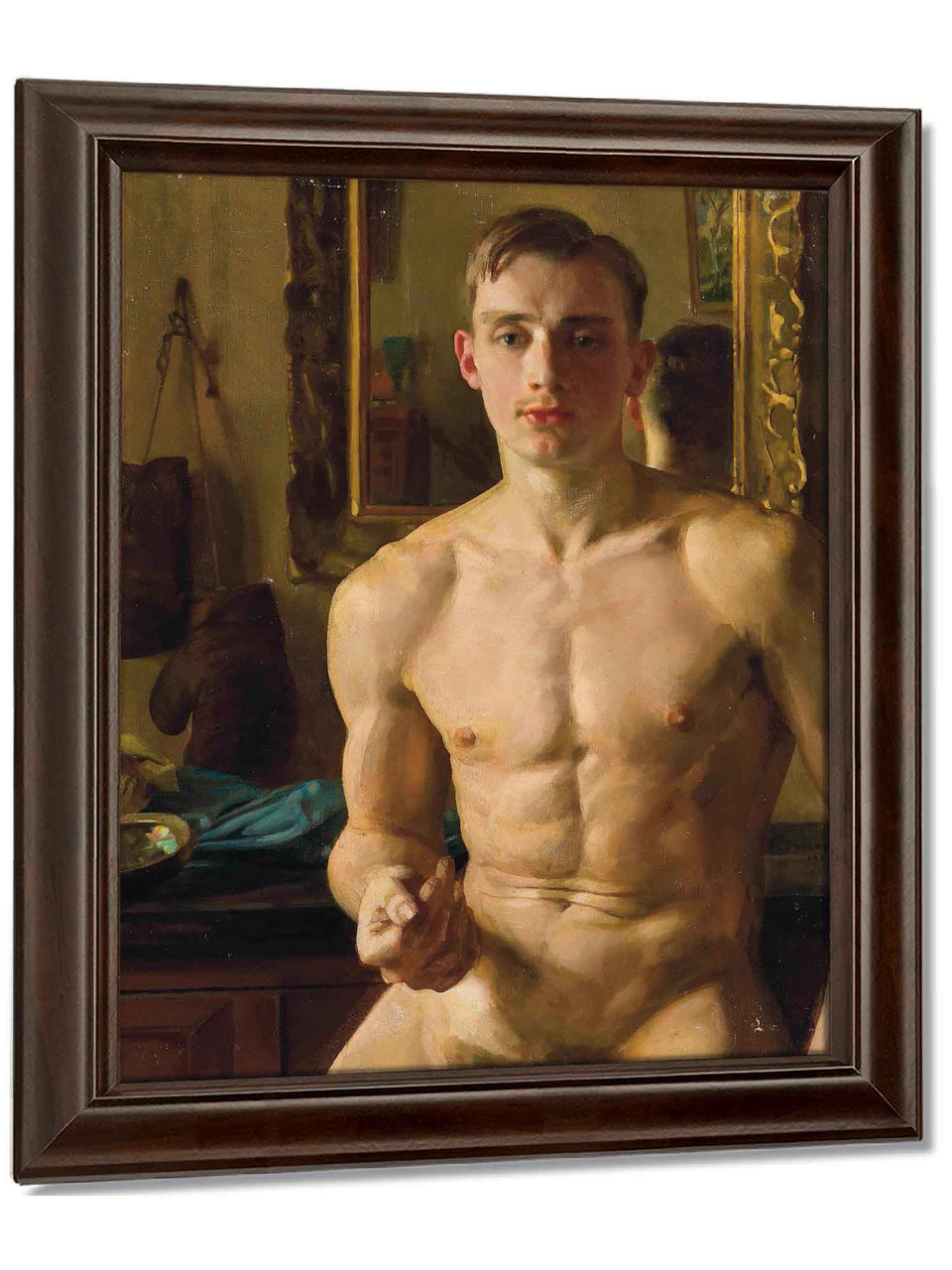 WonderClub Nude Man The Boxer 8.5 X 11 Photo Print, Naked Male Konstantin  Somov Painting Artwork : : Home & Kitchen