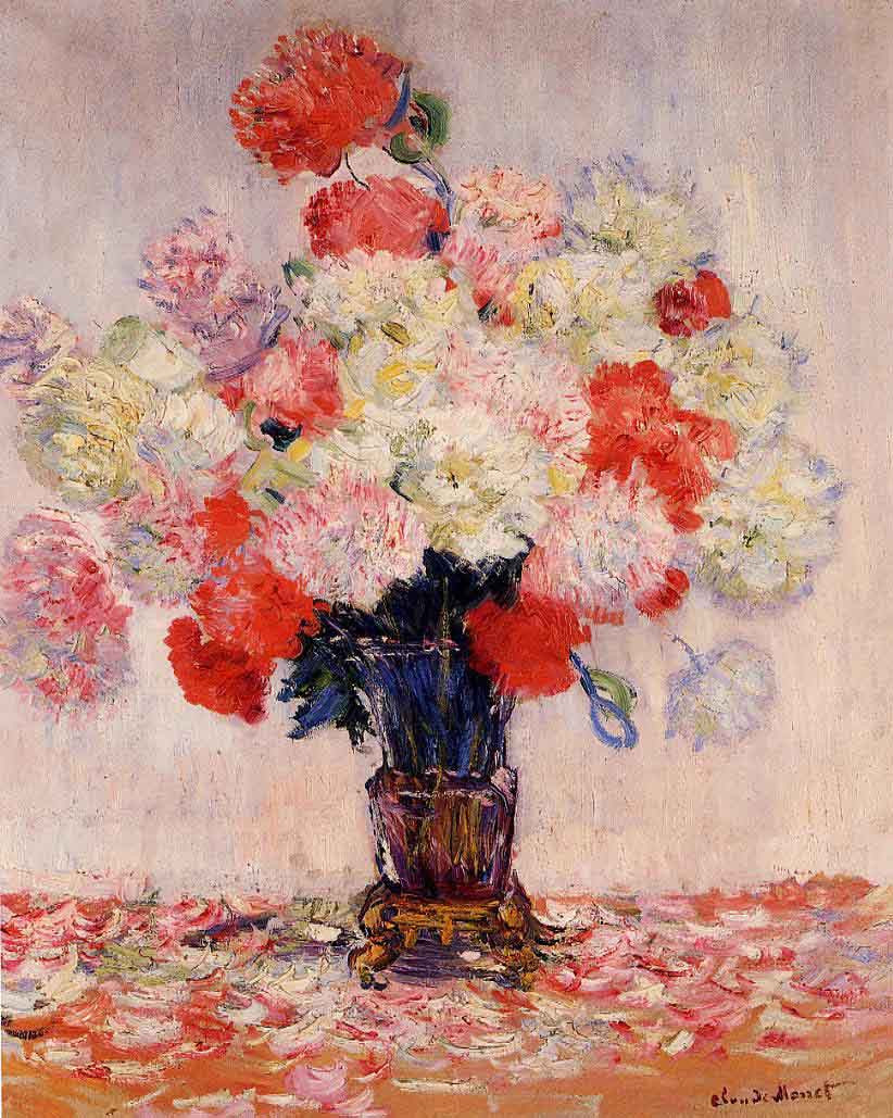 Vase Of Peonies By Claude Oscar Reproduction