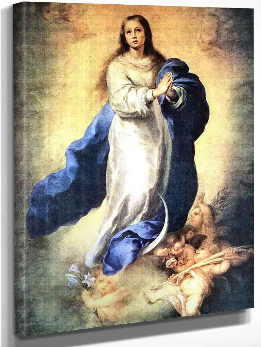 Immaculate Conception By Bartolome Esteban Murillo Art Reproduction ...