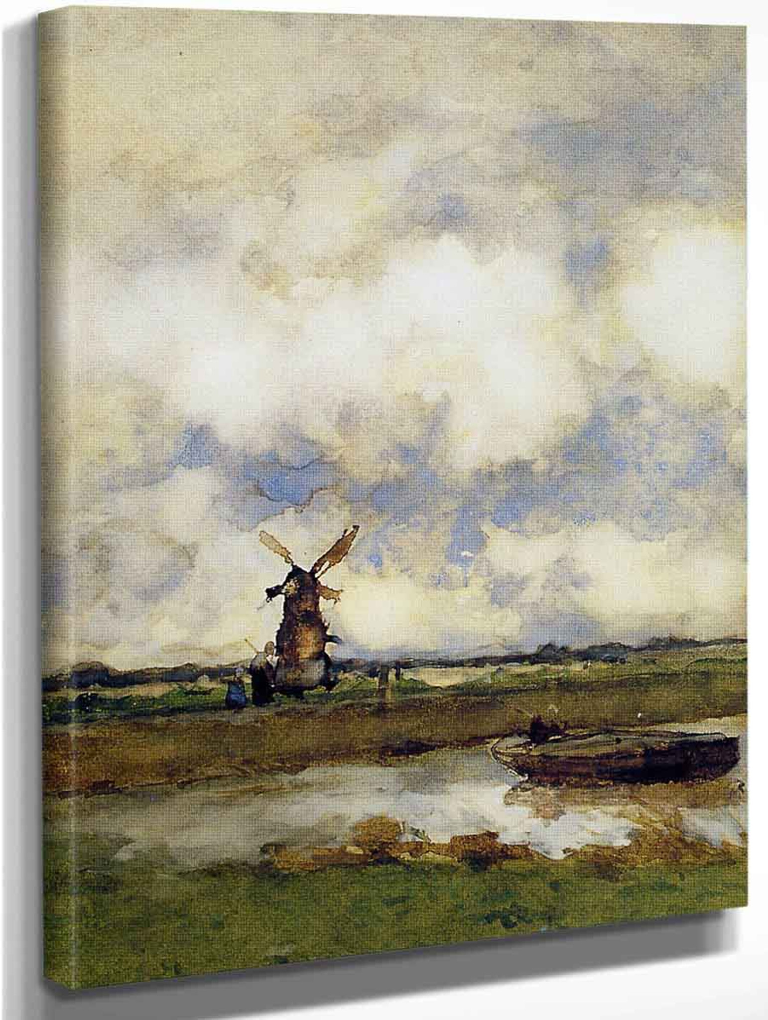 Man In A Boat In A Canal By Johan Hendrik Weissenbruch Art