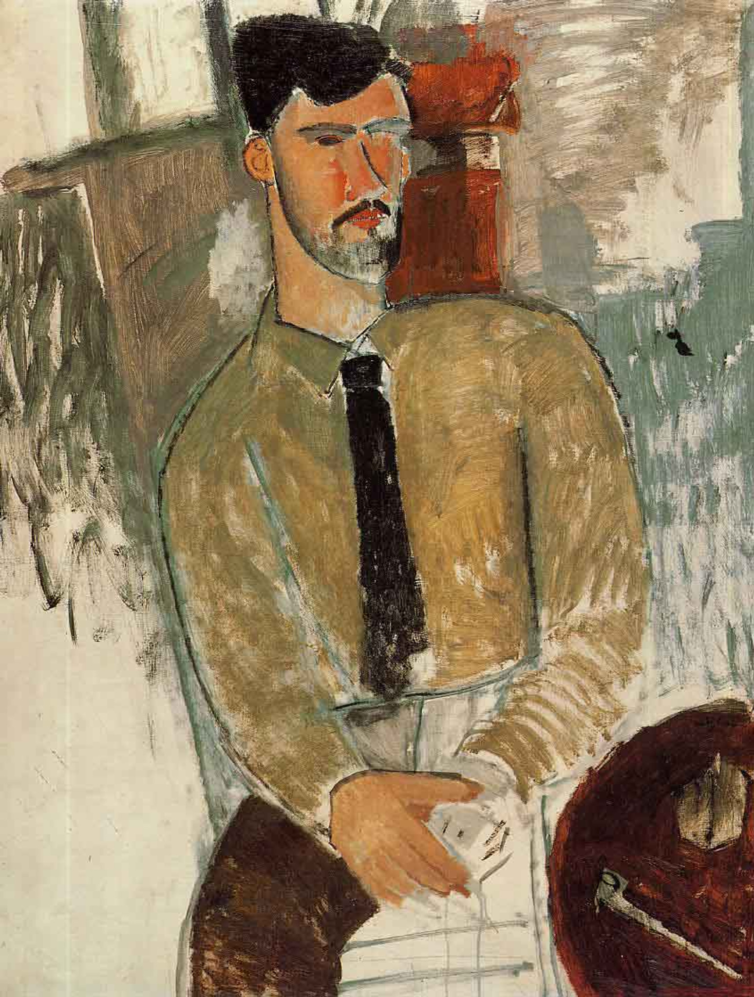 Portrait Of Henri Laurens By Amedeo Modigliani Art Reproduction from Cutler Miles.