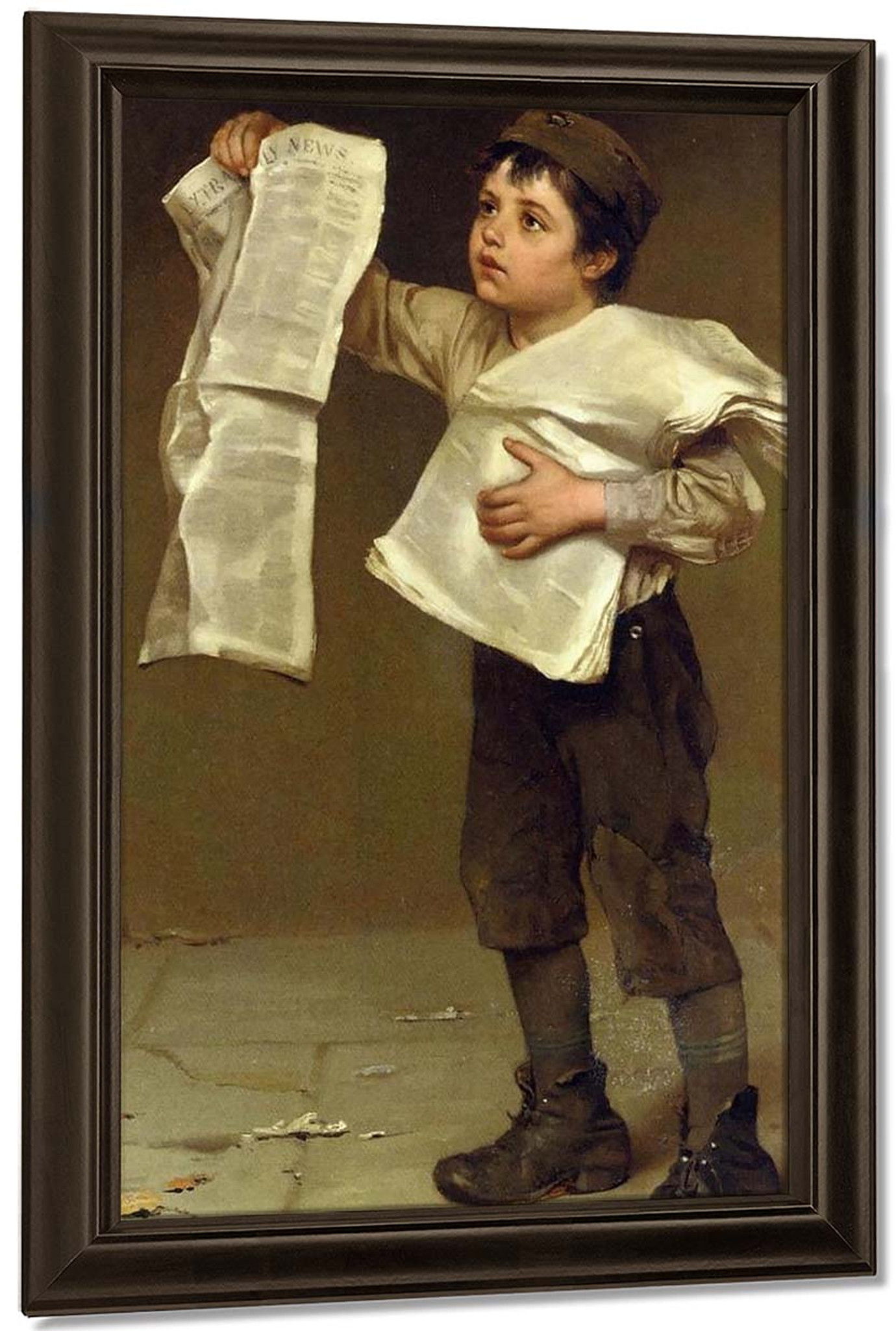 Newsboy By John George Brown Print Or Painting Reproduction