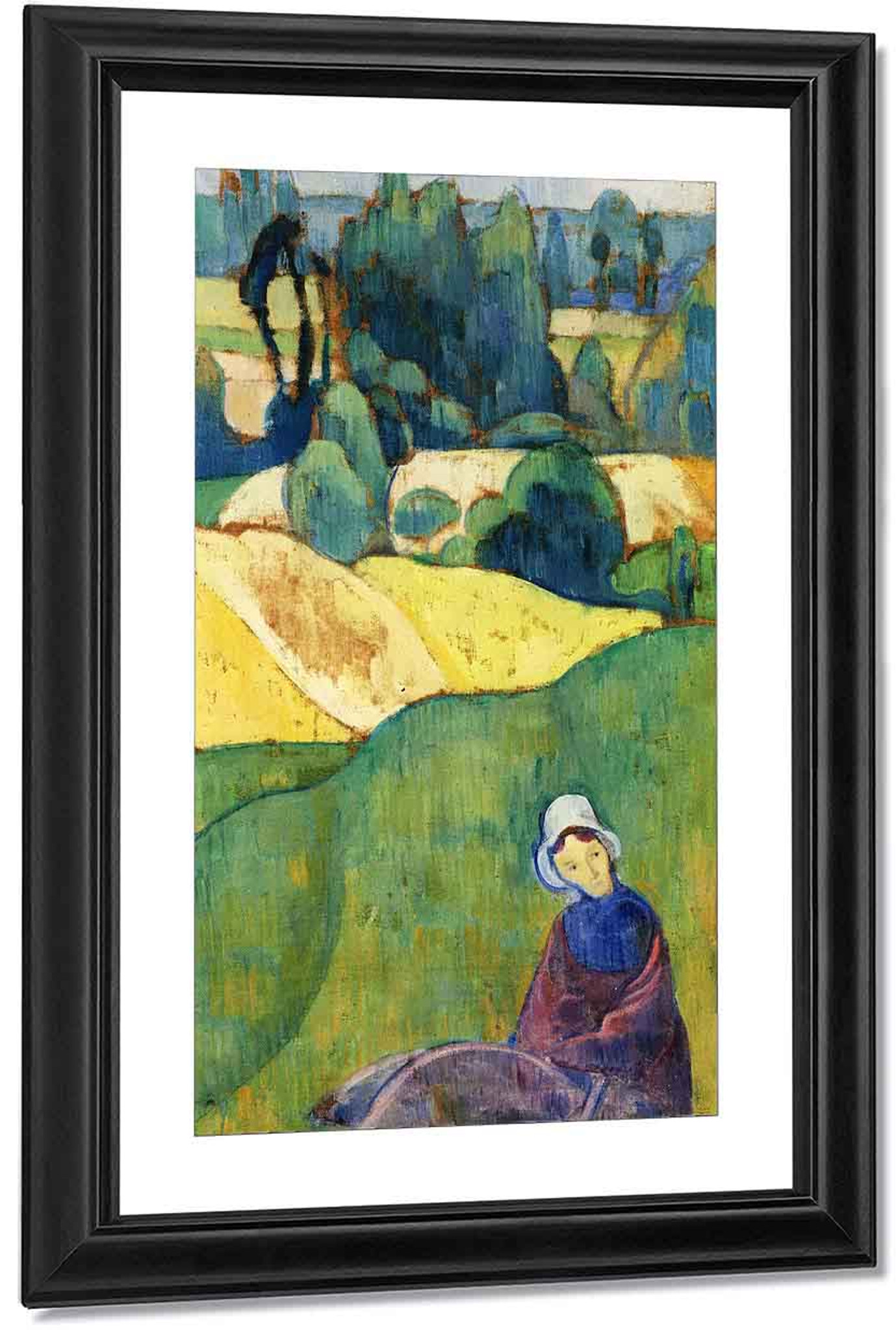 Woman Sitting In A Field Brittany By Emile Bernard By Emile