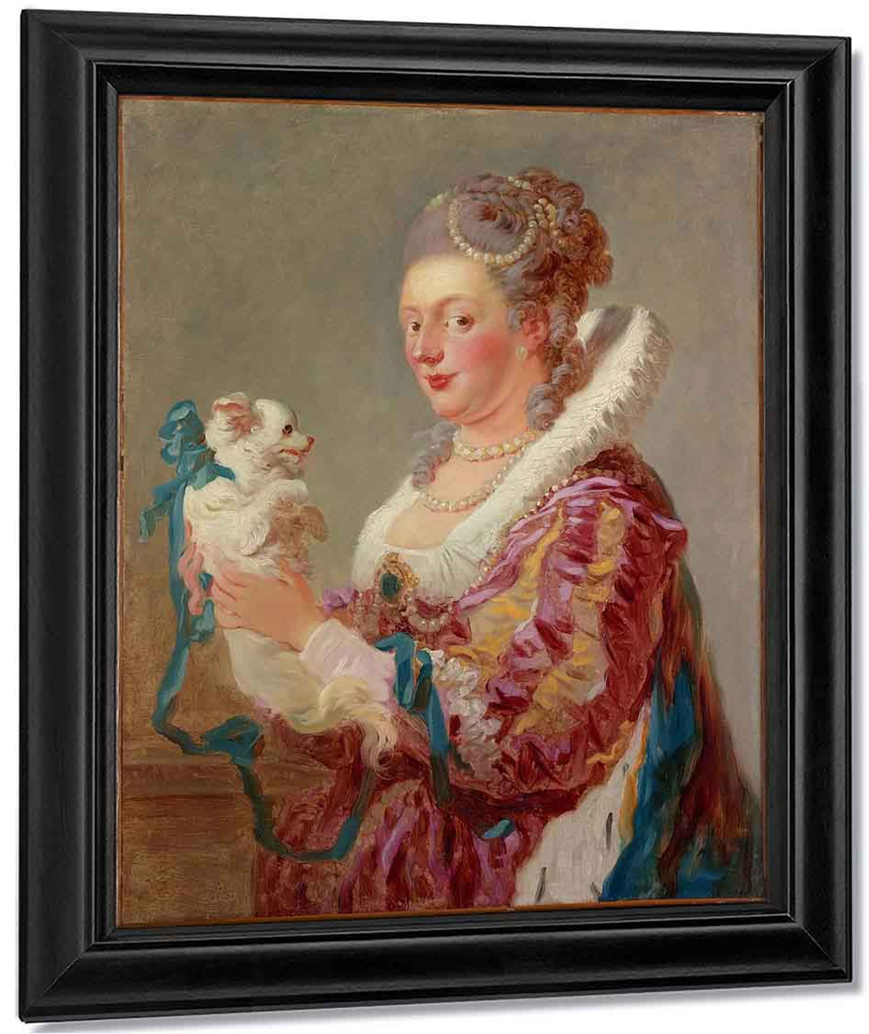 A Woman With A Dog By Jean Honore Fragonard Reproduction