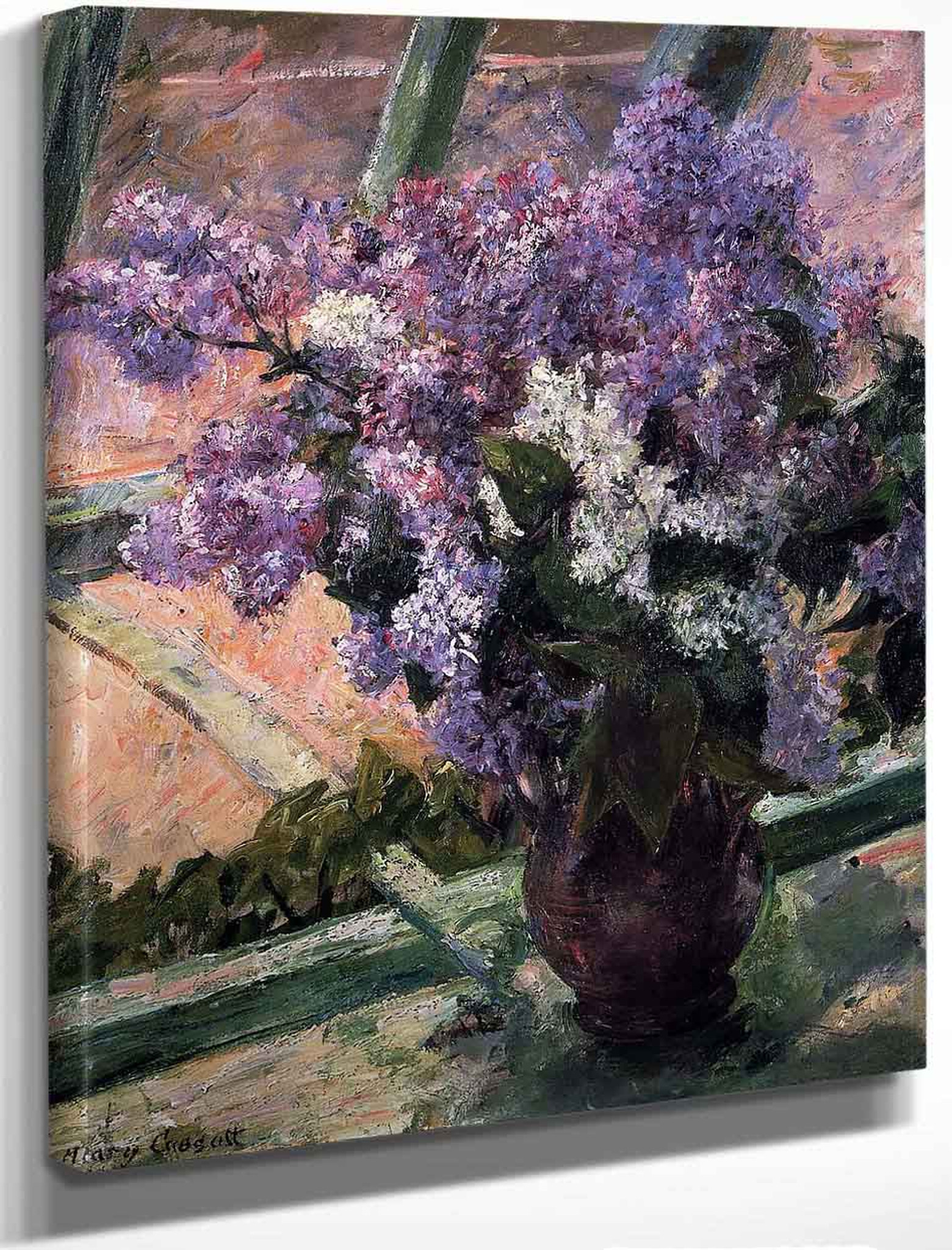 Lilacs In A Window By Mary Cassatt Reproduction