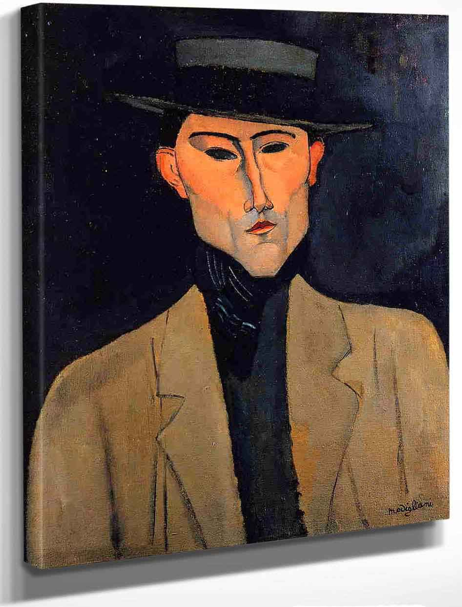 Portrait Of A Man With Hat By Amedeo Modigliani Reproduction