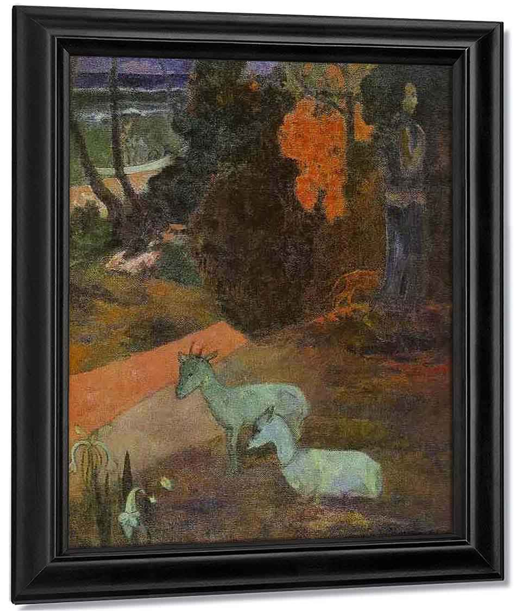 Tahitian Landscape With Two Goats By Paul Gauguin Reproduction