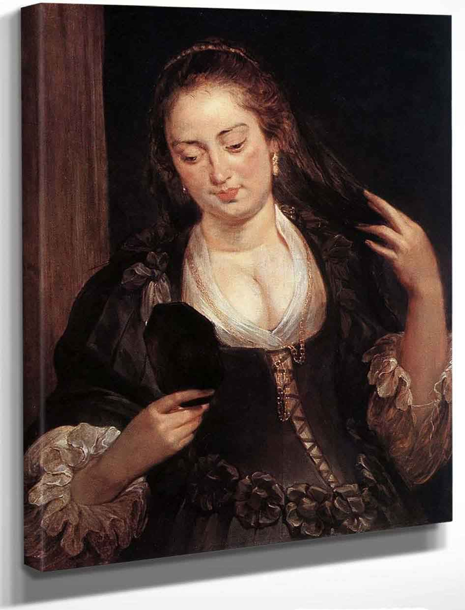 Woman With A Mirror By Peter Paul Rubens Reproduction