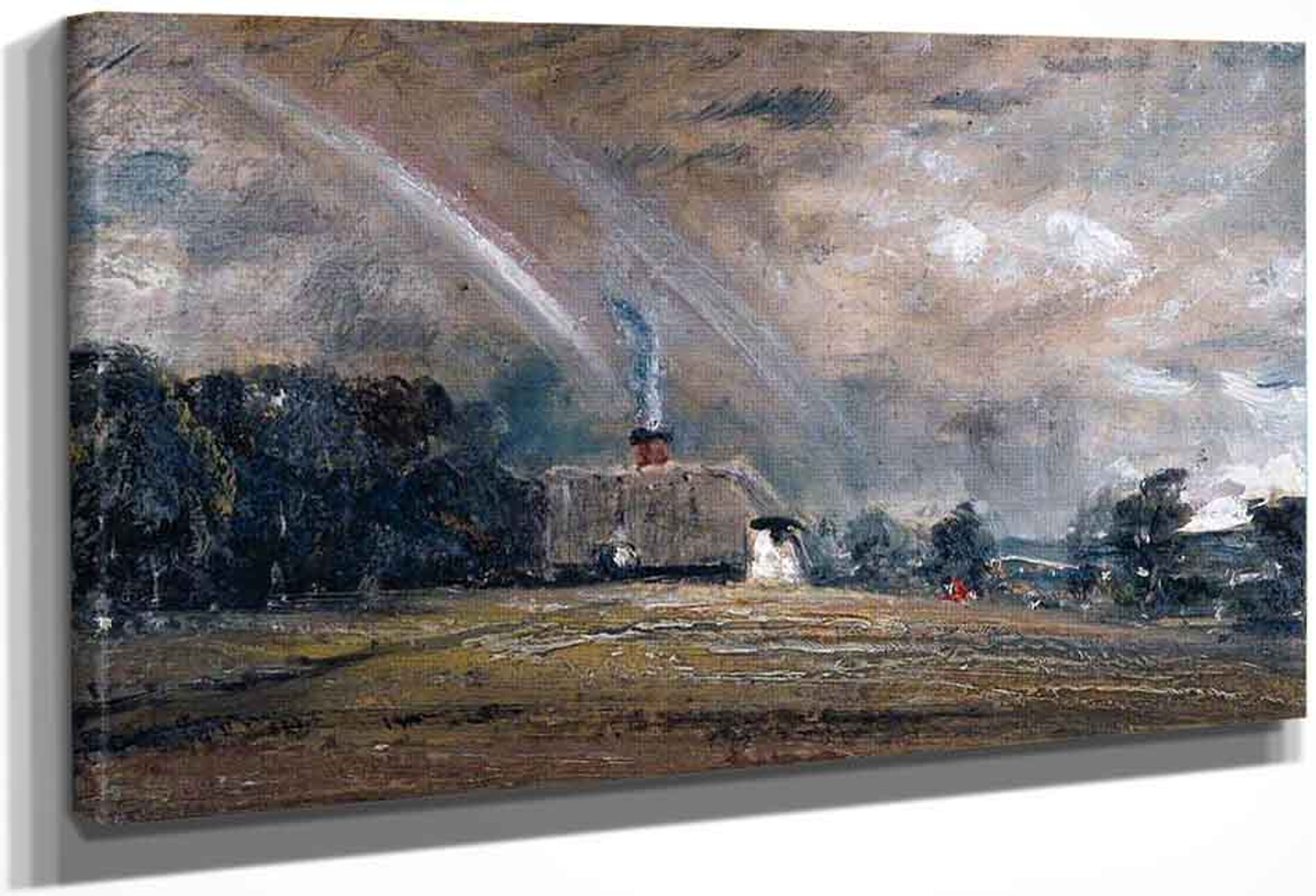 Landscape Study Cottage And Rainbow1 By John Constable Print Or