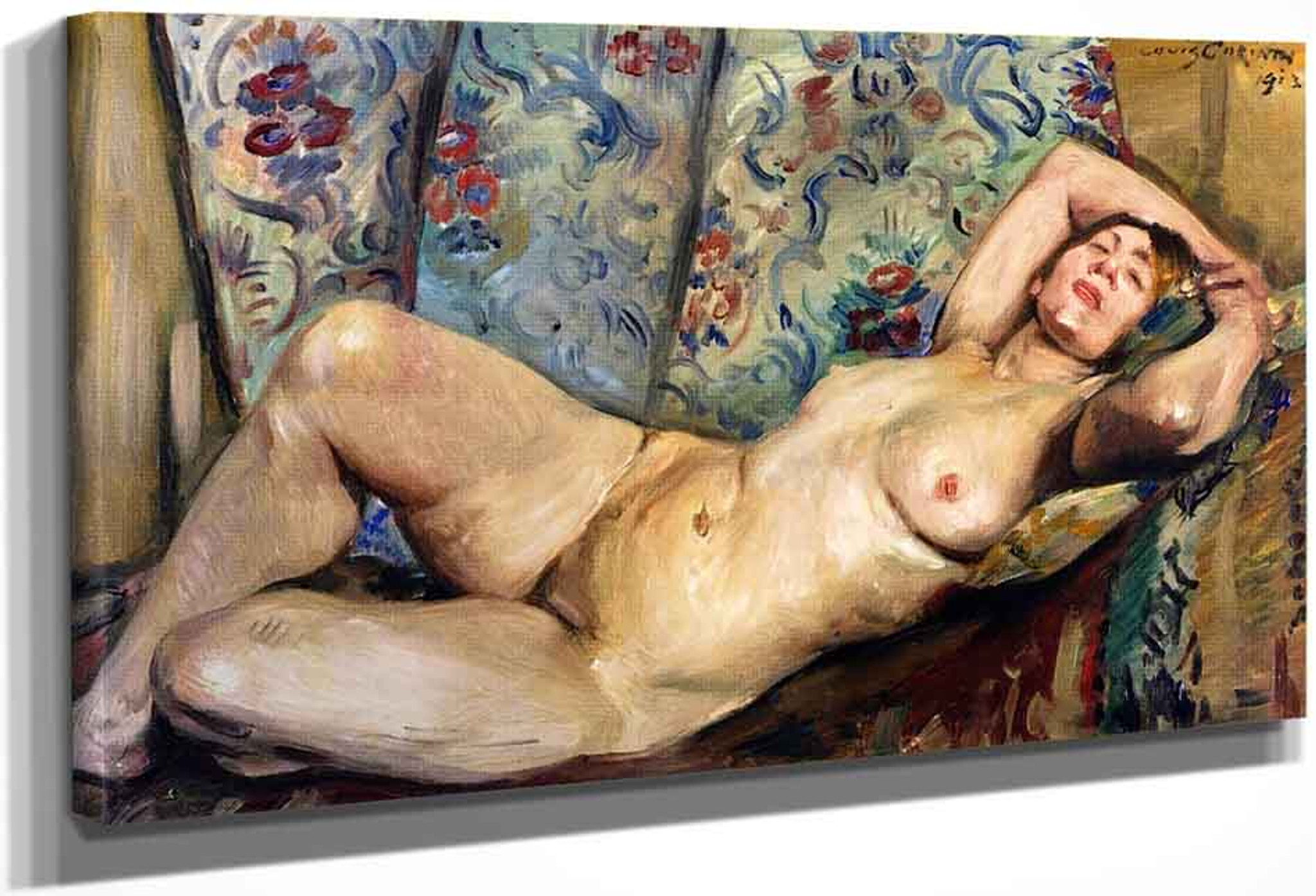 Fine Art Repro Choose on Canvas or Paper Reclining female nude by Lovis Corinth