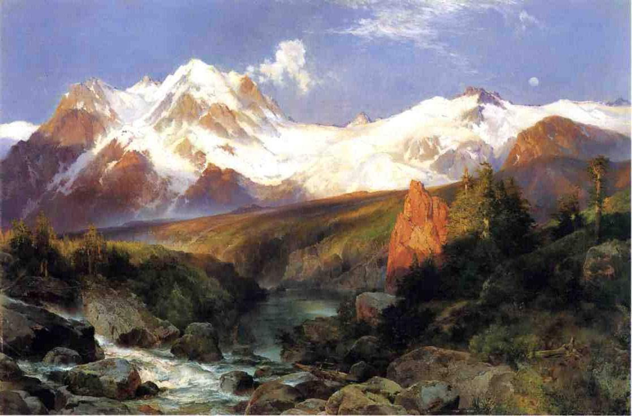 The Three Tetons by Thomas Moran Paper Print Repro