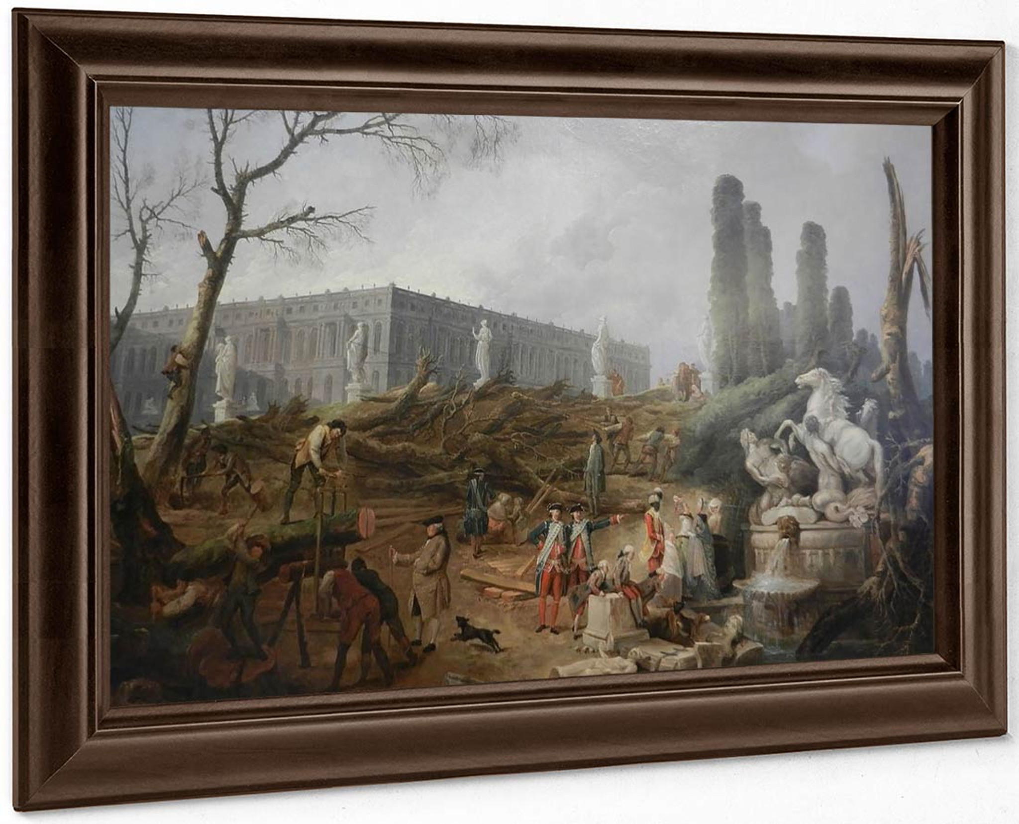 Tree Felling In The Garden Of Versailles Around The Baths Of