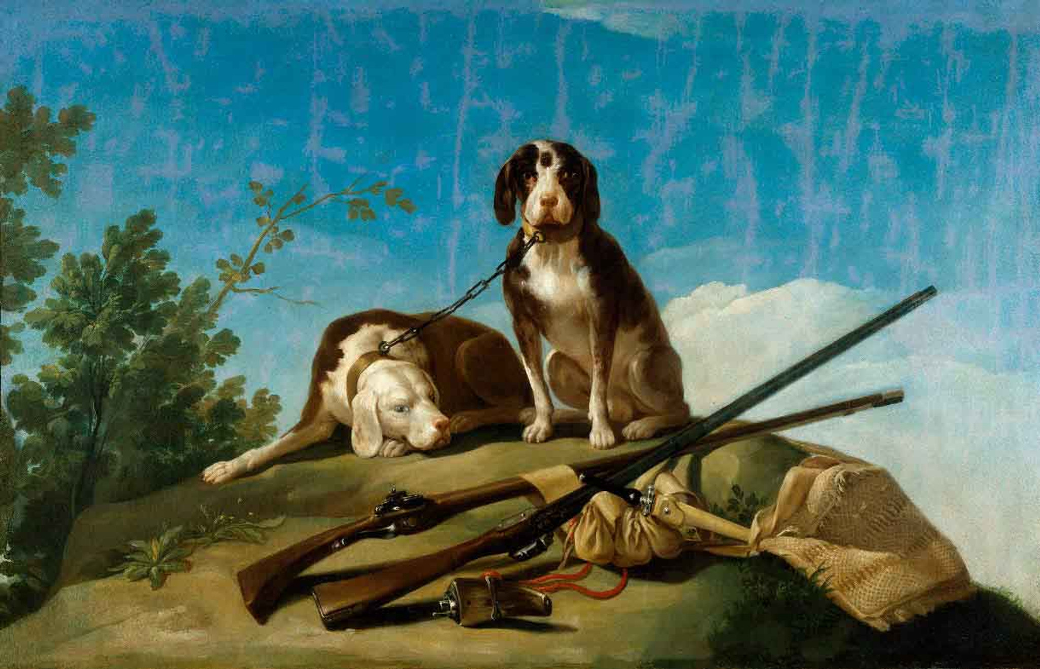 Two Dogs On A Leash By Francisco Jose De Goya Y Lucientes Print Or