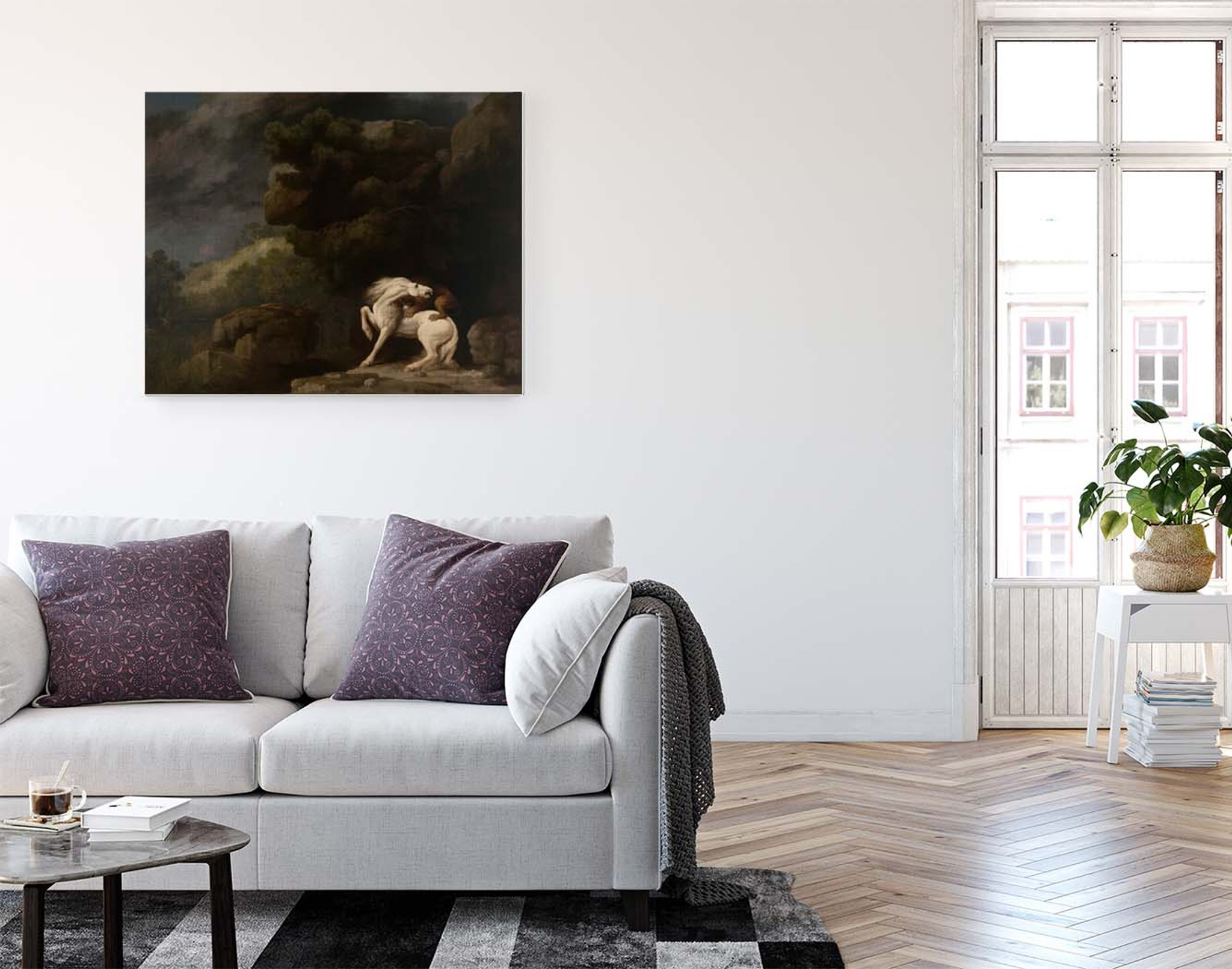 A Lion Attacking A Horse By George Stubbs Print Or Painting
