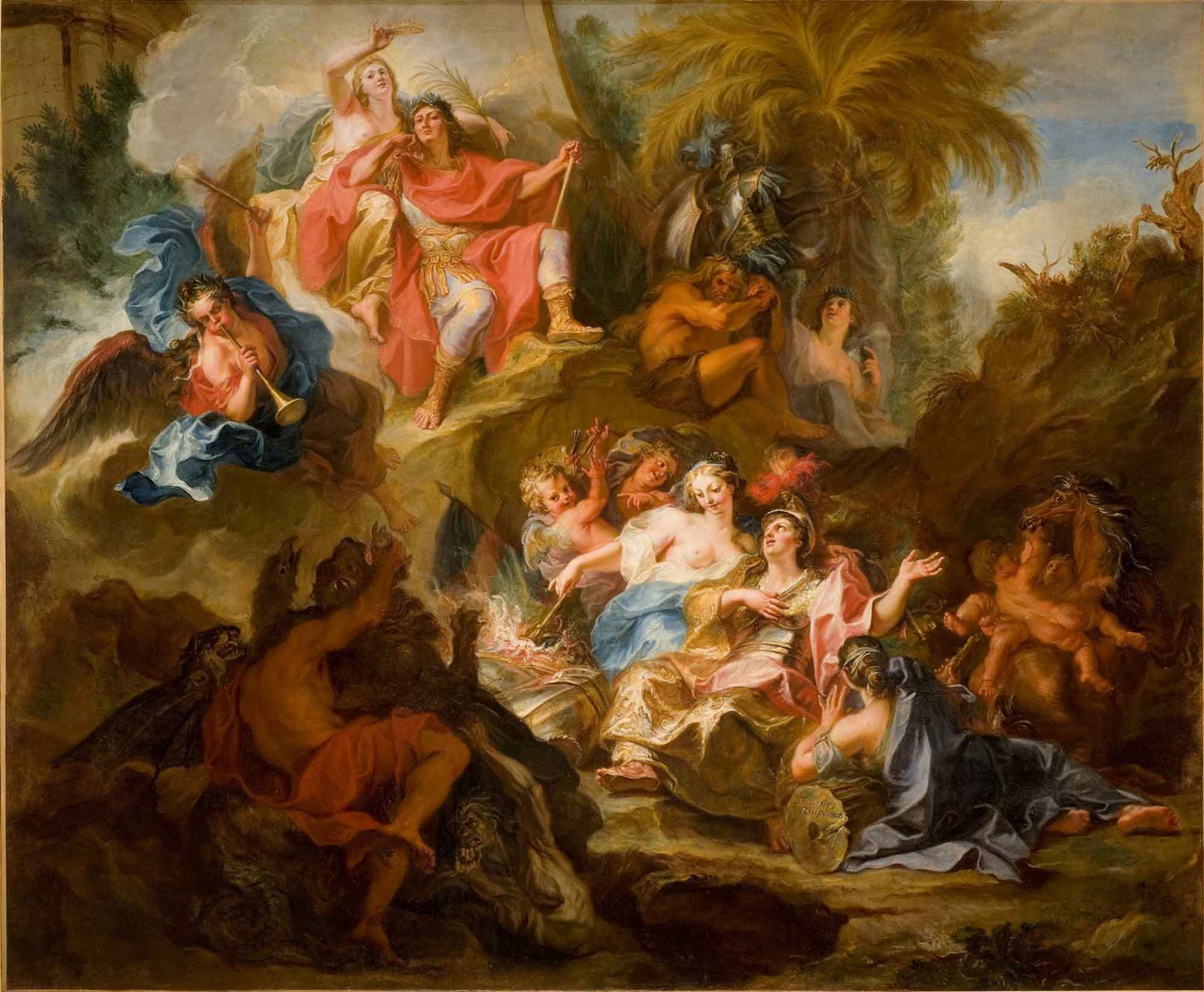 Louis Xiv Resting On The Breast Of Glory After The Peace Of