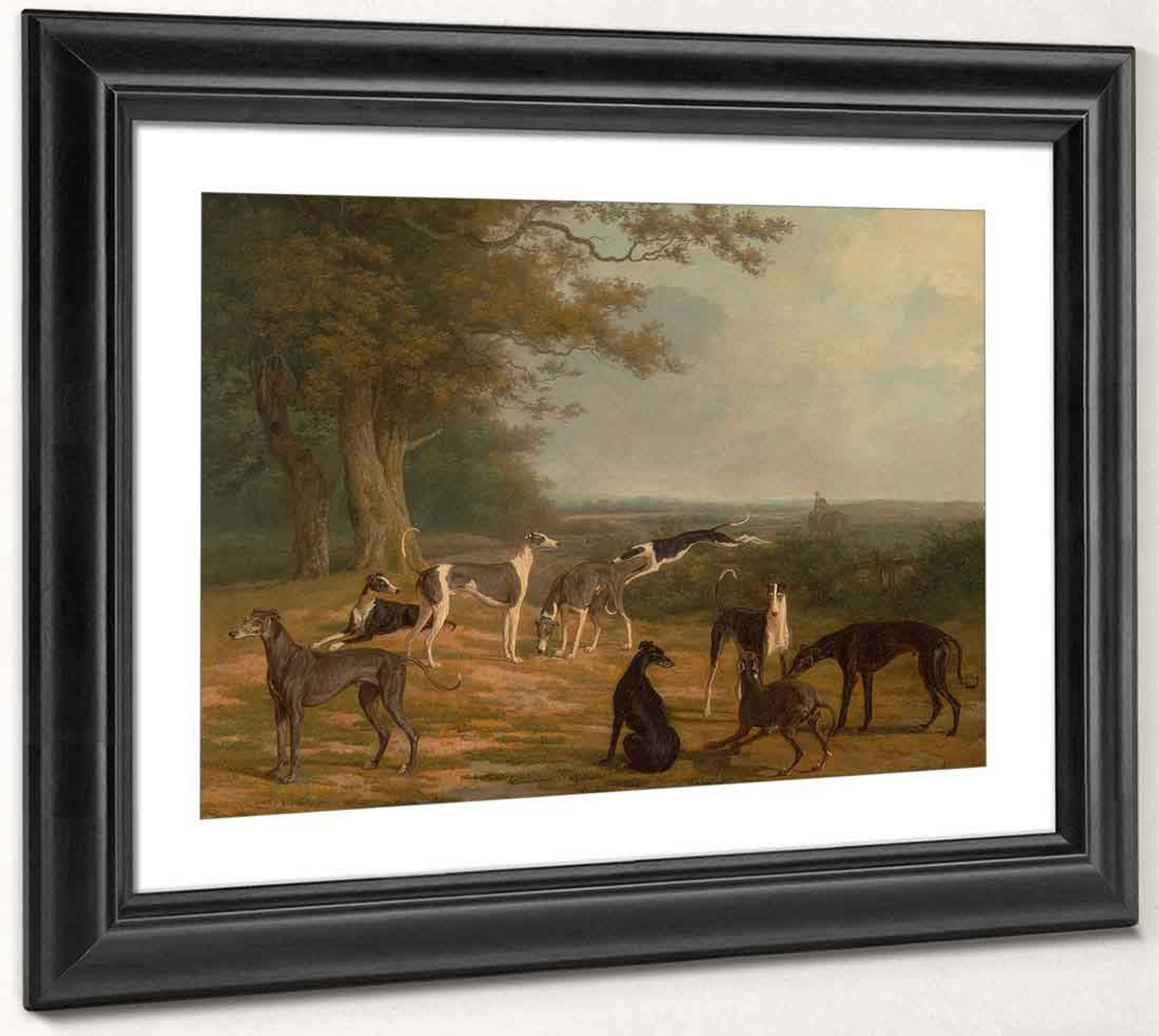Dogs Nine Greyhounds in a Landscape Jacques-Laurent Agasse 14/"x11/" Art Print