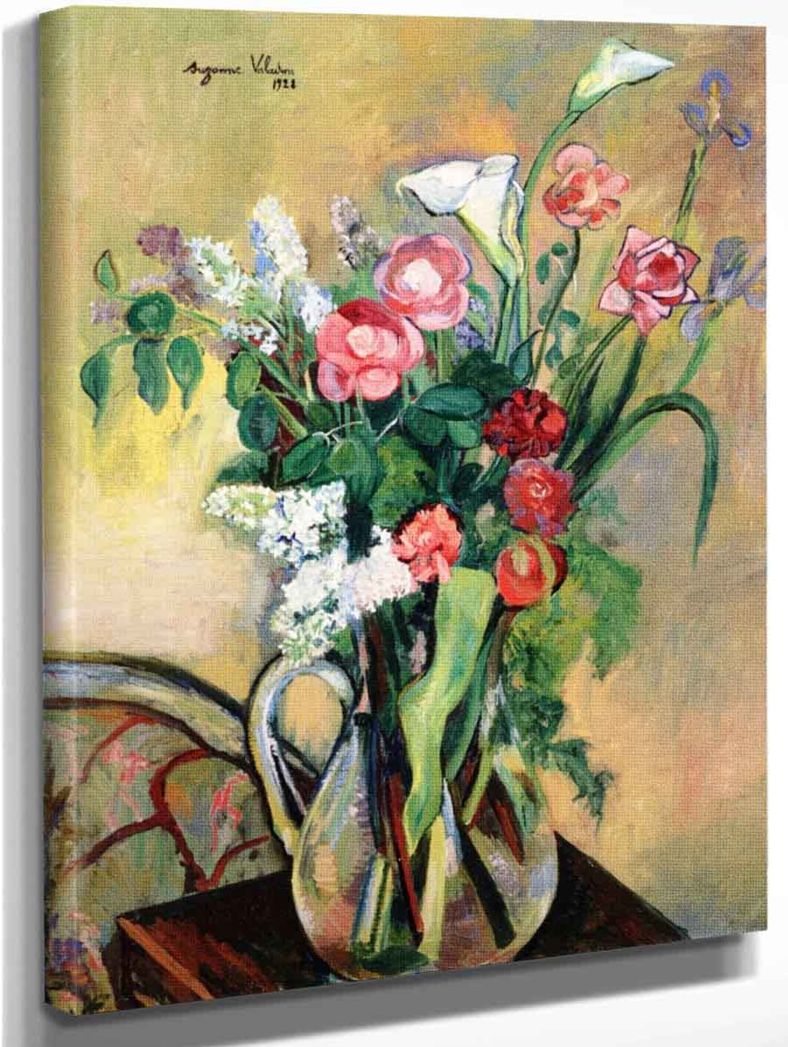 Flowers Roses Painting by Painter Suzanne Valadon 16X20 Fine Art Poster FREE SH