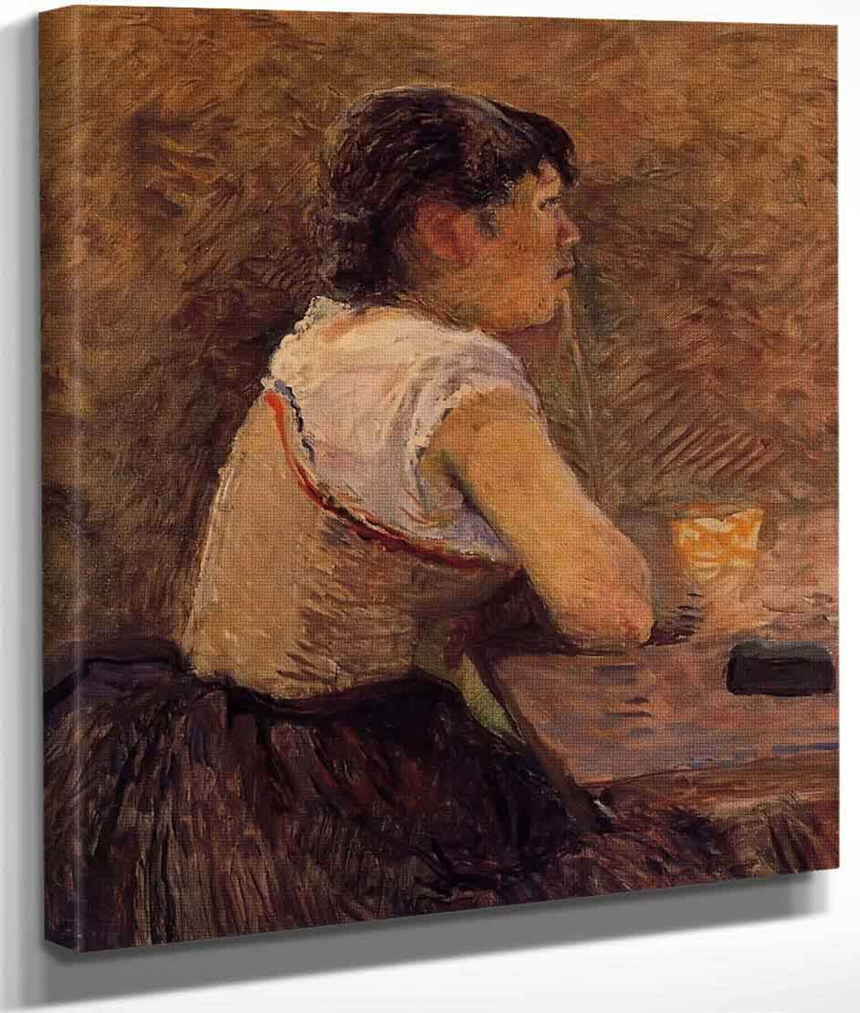 At Gennelle Absinthe Drinker By Henri De Toulouse Lautrec
