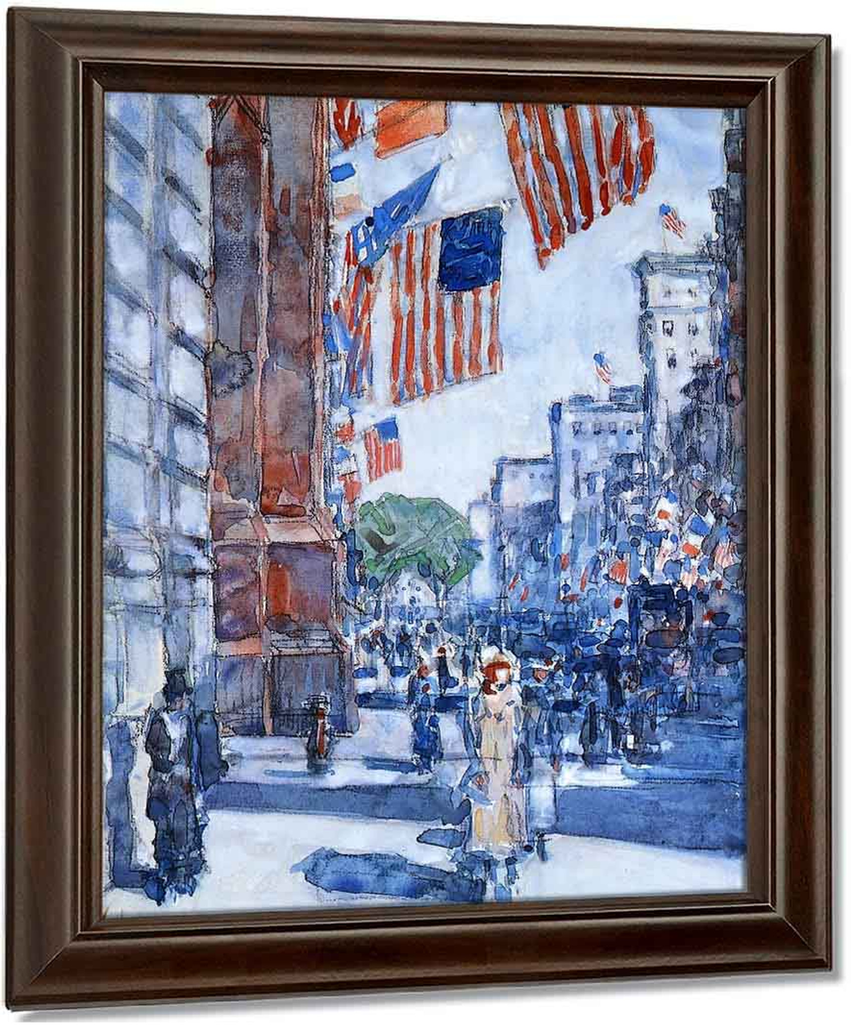 Flags Fifth Avenue By Frederick Childe Hassam Art Reproduction