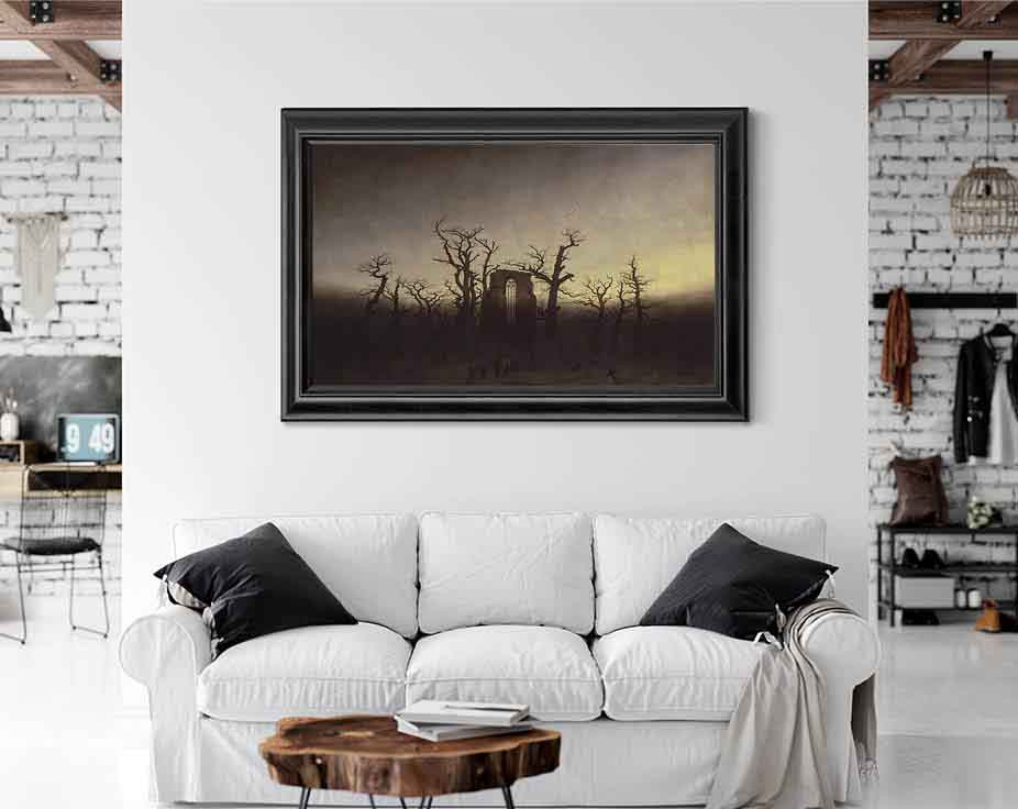 Abbey Among Oak Trees By Caspar David Friedrich Print or Oil Painting