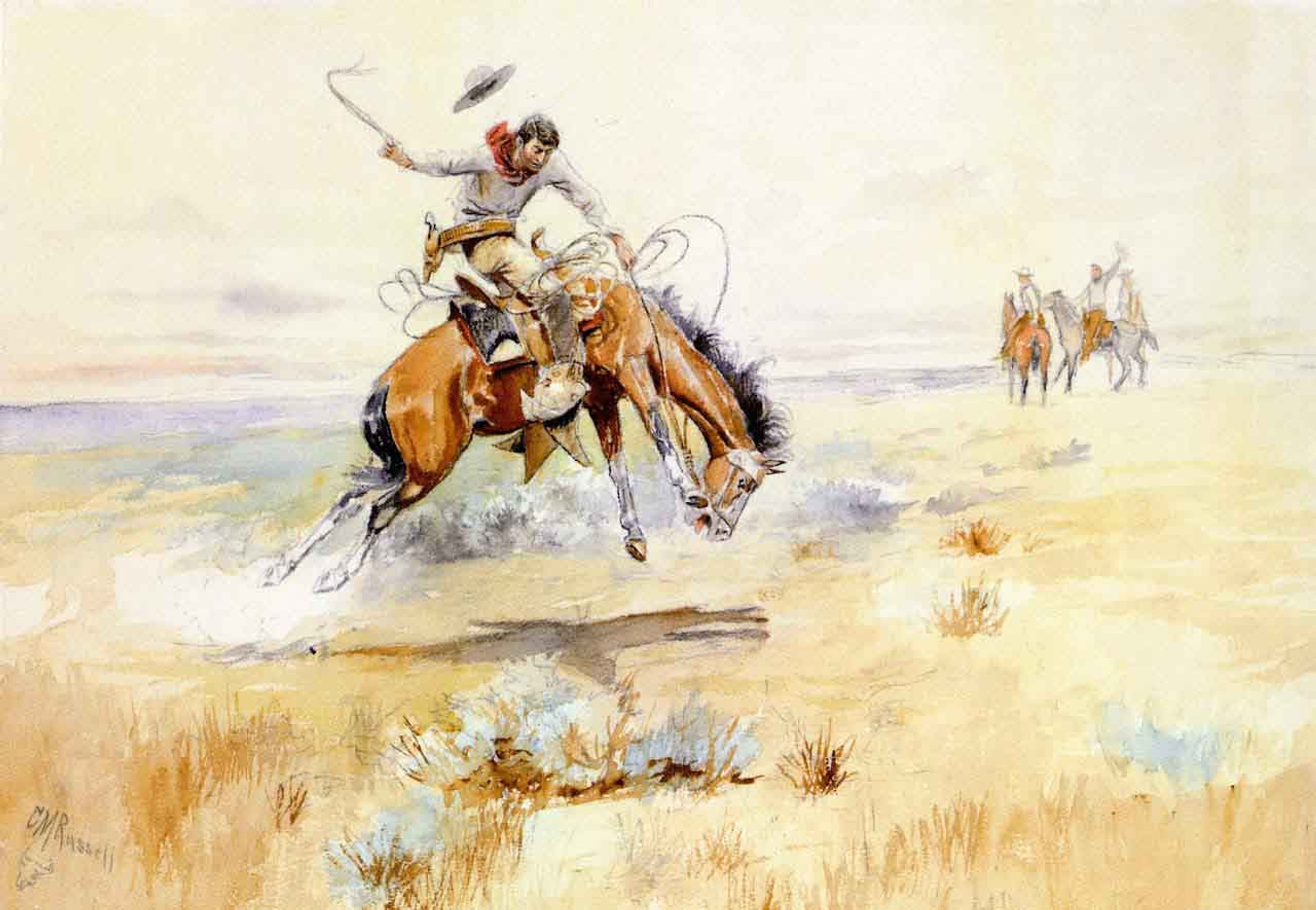 The Bronco Buster By Charles Marion Russell Print or Oil Painting ...