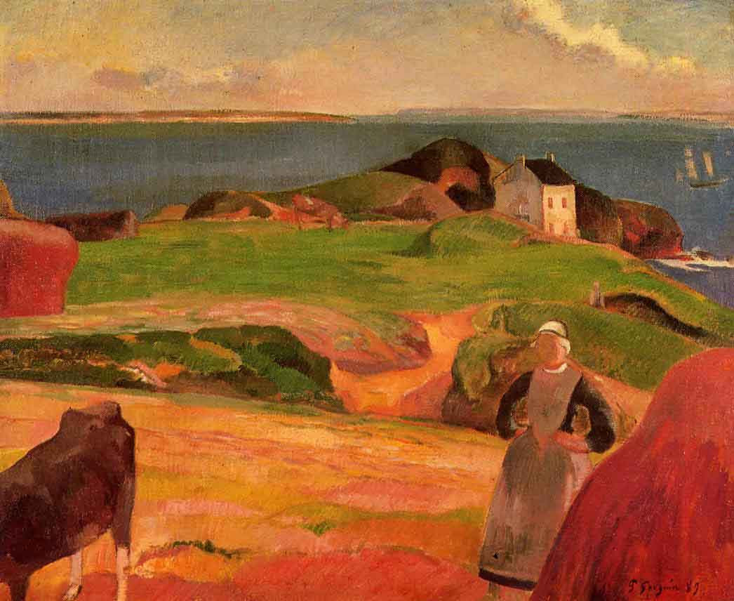 Landscape At Le Pouldu The Isolated House By Paul Gauguin Print or