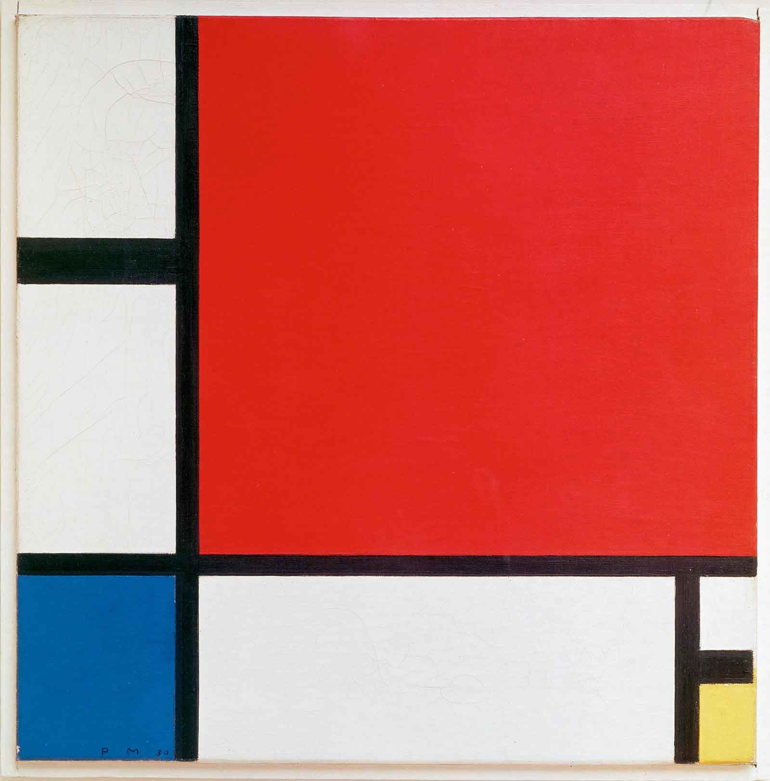 Piet Mondrian Composition With Red Blue And Yellow by Peit Mondrian