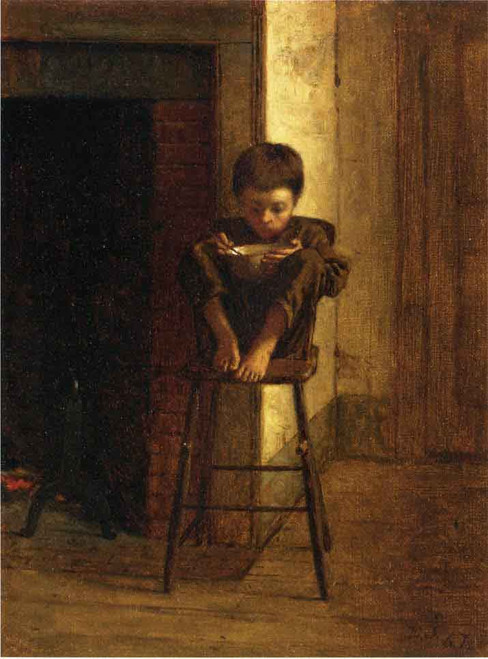 Little Boy On A Stool By Eastman Johnson  By Eastman Johnson Little Boy On A Stool By Eastman Johnson  By Eastman Johnson
